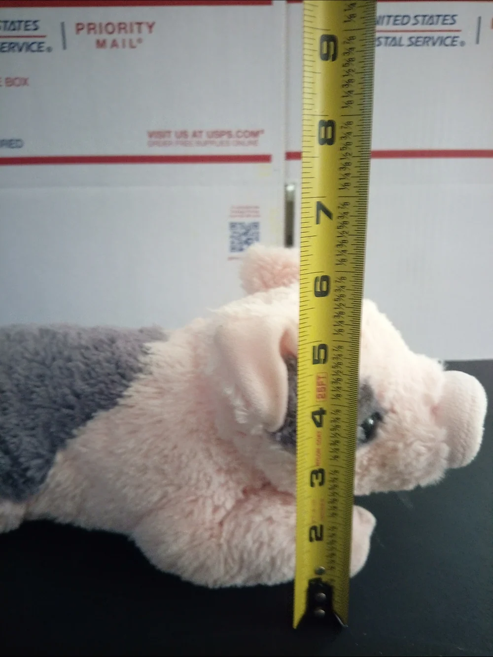Aurora Plush Pink and Gray Pig Stuffed Animal - Soft Small Pet Toy